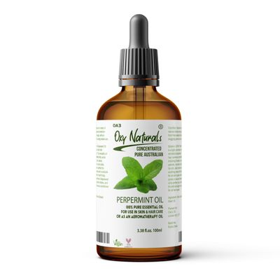100ML Large Peppermint Essential Oil, 100% Natural, Pure & Undiluted, Best for Hair, Dandruff, Skin, Face, Cold, Congestion, Steam & Diffuser