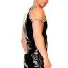 Black Latex Vest Top Latex Rubber Sleeveless Shirt with Front Zip, Pink,XL view 2