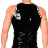 Black Latex Vest Top Latex Rubber Sleeveless Shirt with Front Zip, Pink,XL view 3
