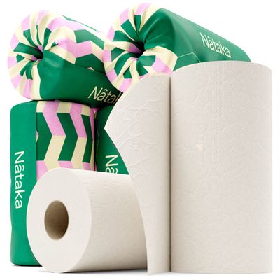 Bamboo Paper Towels, 6 Pack x 2-Ply Large & Eco Friendly Roll - Hypoallergenic, 100% Biodegradable, Plastic and Chemical Free, Absorbent Kitchen Towels