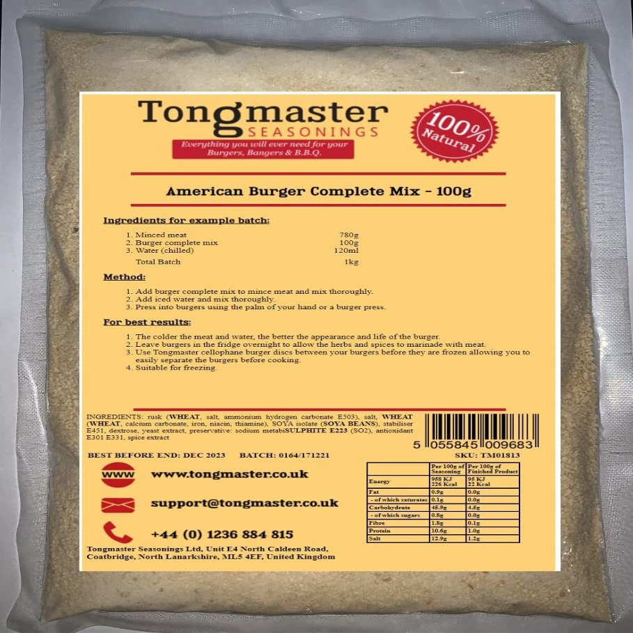American Burger Complete Mix Trial Pack 100g (1kg Batch)