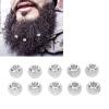 Hollow Beard Beads, Retro Fit Quick Multifunctional Beard Rings Strong for Hair for Extensions for Braids(Silver) view 2