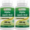 Best Naturals Alpha Liopic Acid 600 mg 120 Capsules - ALA Alpha Lipoic Acid Powerful Antioxidant (120 Count (Pack of 2)) view 1