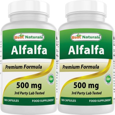 Best Naturals Alfalfa Green Super Food 500 mg 180 Capsules (180 Count (Pack of 2))