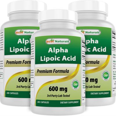 Best Naturals Alpha Lipoic Acid 600 mg 240 Capsules (240 Count (Pack of 3))