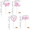 24 Pack Valentine's Day Cupcake Toppers Glitter XOXO Love You Cupcake Picks Be Mine Cake Decorations for Valentine's Day Theme Wedding Bridal Shower Birthday Party Supplies Pink view 2
