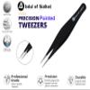 Abdul of Sialkot Pointed Tweezers ,Needle Nose Tip, Sharp Precision Ingrown Hair, Surgical Pointed for Blackheads & Splinters/Best Tweezers for Eyebrows (Reg black) view 2