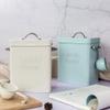 Metal Washing Powder Tin Washing Powder Box Washing Powder Storage Box Container and Scoop Home Sweet Home Laundry Powder Box Detergent Box Storage Tank Laundry Can Lid for Powder Detergent Can view 3