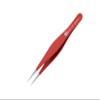 Abdul of Sialkot Tweezers for Eyebrows - 1 Pack Slant Tip Professional Stainless Steel Eyebrow Tweezers for Women & Men - Great Precision on Brow, Facial Hair & Ingrown Hair (Slanted Tip Red) view 1