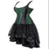 jutrisujo Corset Dress Sexy Skirt Set Gothic Outfits Costume Basquesr Victorian Green Black 4XL view 1
