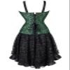 jutrisujo Corset Dress Sexy Skirt Set Gothic Outfits Costume Basquesr Victorian Green Black 4XL view 3