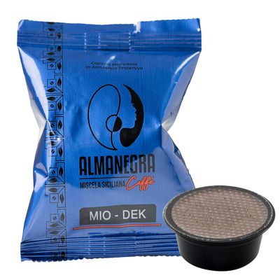 100 Capsules Coffee pods Almanegra Caffe Compatible Lavazza a Modo Mio Decaffeinato Dek