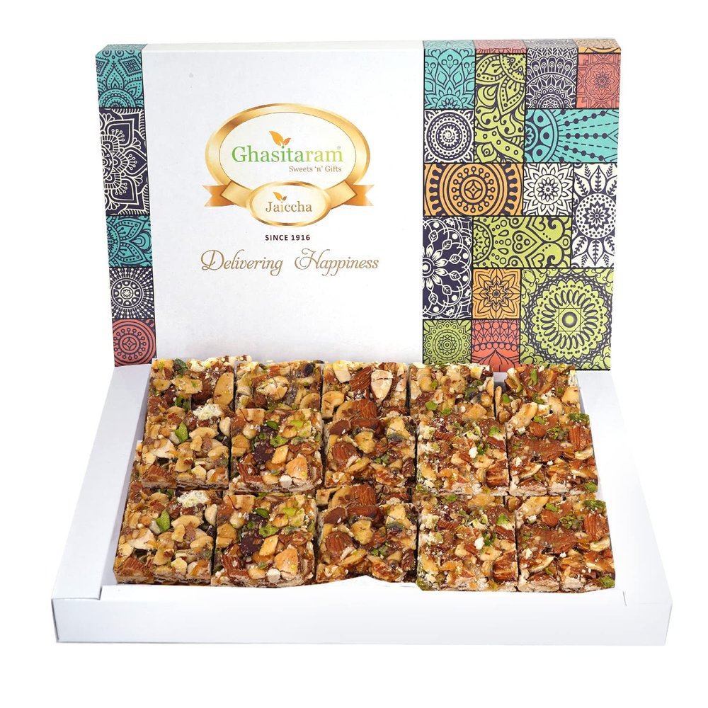 Ghasitaram Gifts Lohri Gifts Roasted Dryfruit Chikki 800 GMS