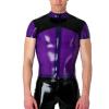 Latex Rubber Shirt Front Zipped Latex Costumes for Men,White,XXXL view 1