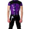 Latex Rubber Shirt Front Zipped Latex Costumes for Men,White,XXXL view 2