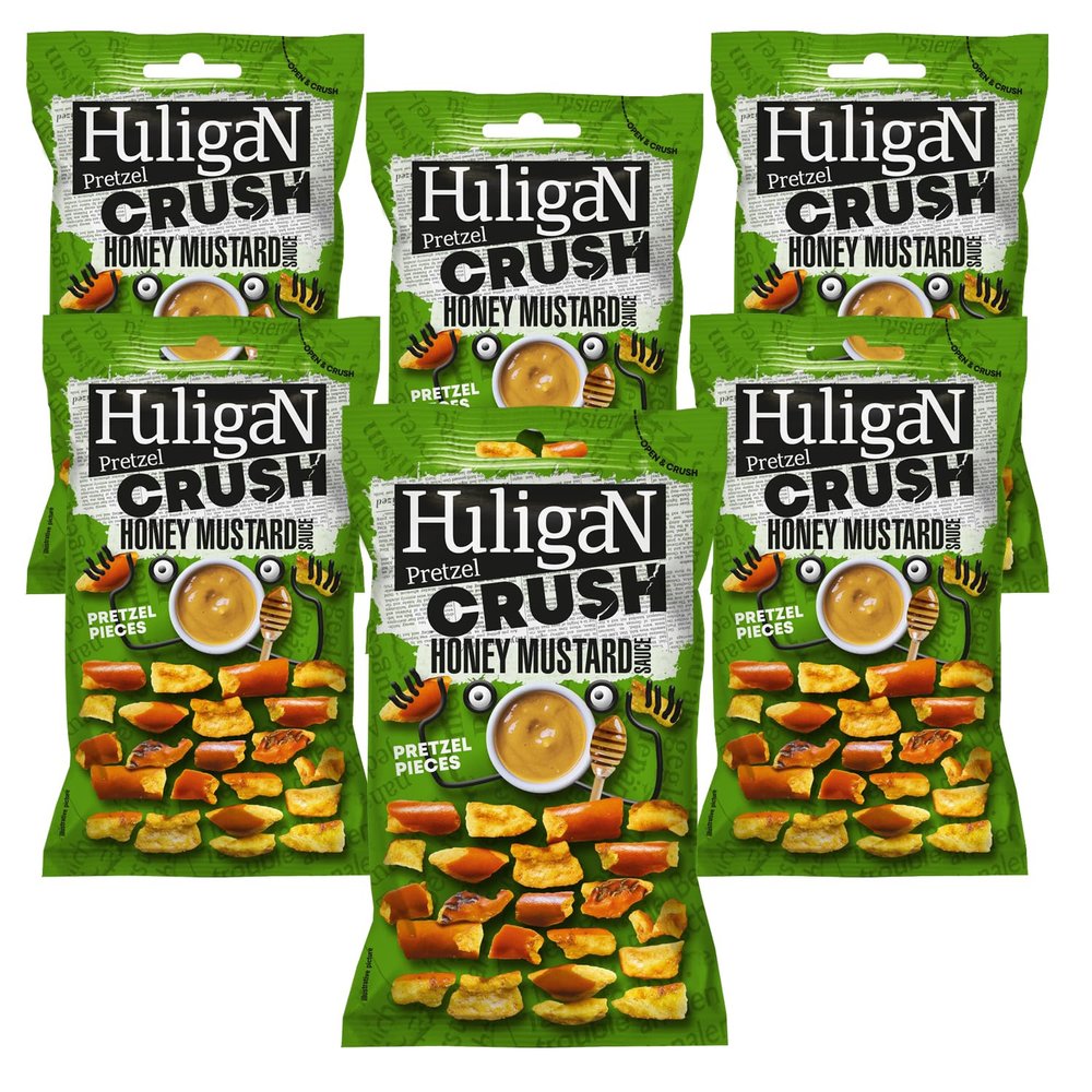 Huligan Pretzel Pieces Honey Mustard 65g Pack of 6
