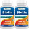 Best Naturals Biotin (Also Called Vitamin B7), 10,000 mcg, 365 Days Supply (1 Year Supply), 365 Tablets (365 Count (Pack of 2)) view 1