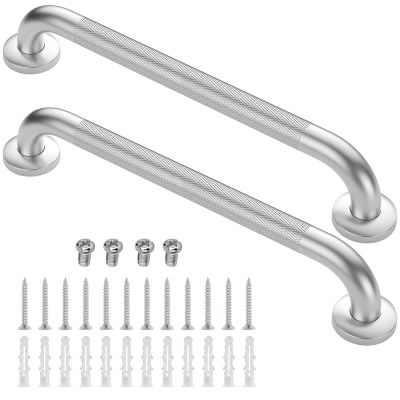 2 Pack 24 Inch Grab Bars for Bathtubs and Showers, Anti Slip Shower Grab Bars Stainless Steel Shower Handle Toilet Handicap Elderly Senior Assist Bathroom Saft Handle