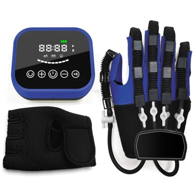 ZWJABYY Rehabilitation Robot Gloves,For Hand Rehabilitation And Stroke Hemiplegia Patient,Smart Glove Air Pressure Finger Straightening Brace Guard Protector,LCD Touch Screen,L-BlueRighthand