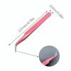 2 Pcs Eyelash Extension Tweezers - Straight & Curve Tip, Stainless Steel view 2