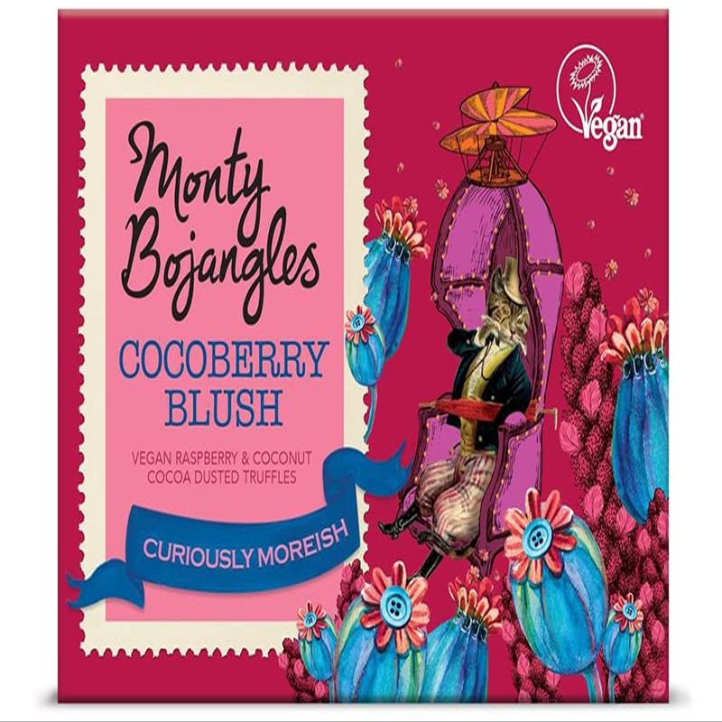 Monty Bojangles Cocoberry Blush Vegan Dusted Truffles Cube 100 g