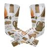 1 Pair Cooling Compression Arm Sleeves, Cover UV Sun Protection Warmer for Sports Men Women Running Golf Cycling Riding Jogging, Set of Camping Equipment Icon Set Tent Bonfire on White view 1