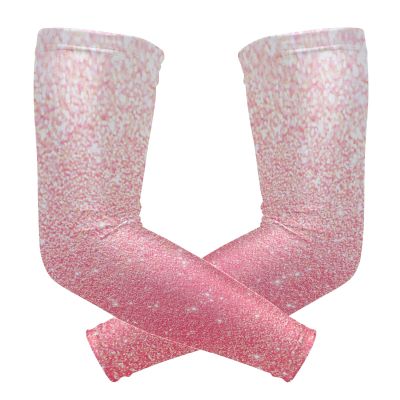 Abstract Pink Gradient Glitter Shiny Stars Lights Texture 1 Pair Cooling Sports Arm Sleeves, Cover Uv Sun Protection Warmer for Sports Men Women Running Golf Cycling Riding Jogging