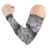 Abstract Water Pattern, Hand Drawn Black White Sea Waves 1 Pair Cooling Sports Arm Sleeves, Cover Uv Sun Protection Warmer for Sports Men Women Running Golf Cycling Riding Jogging view 2