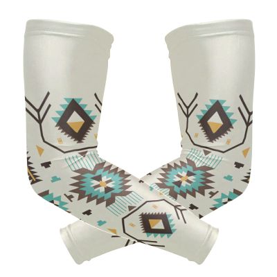 Ethnic Tribal Pattern 1 Pair Cooling Sports Arm Sleeves, Cover Uv Sun Protection Warmer for Sports Men Women Running Golf Cycling Riding Jogging