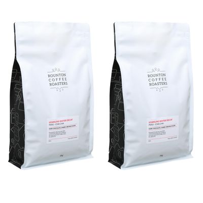 Rounton Coffee Roasters | 2kg DECAF COFFEE BEANS | Chemical Free Sparkling Water Decaffeinated Coffee Beans | Freshly Roasted Decaf Coffee Beans | Caffeine Free Espresso | Specialty Coffee Bags