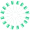 KEYWAYCARE Oral Swabs Disposable 100 Pcs Each Individually Wrapped Swabsticks Toothettes Mouth Swabs Sponge Dental Care Zigzag Wave Shaped Light Green Color Soft Foam Oral Swabs view 1