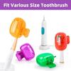 4 Pack Travel Toothbrush Head Covers Toothbrush Protector Cap Brush Pod Case Protective Portable Plastic Clip for Household Travel, Camping, Bathroom, School, Business view 2