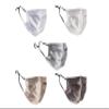 Habac Studio Pack of 5 Satin Silk Face Masks, Face Masks Washable UK, Reusable Face Mask, Mens Face Mask, Masks for Women, Silk Face Covering, Nose Wire, Adjustable, UK Seller (Greys) view 2