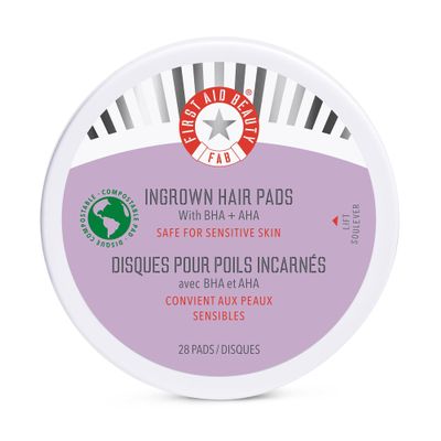 First Aid Beauty Ingrown Hair Pads with BHA & AHA  Daily Treatment Relieves Razor Burn, Prevents Ingrown Hairs and Soothes Irritation  28 Pads