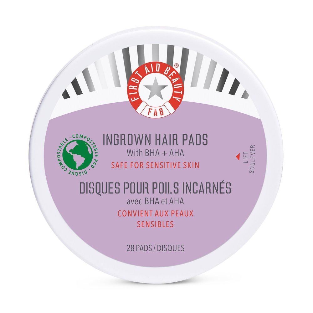 First Aid Beauty Ingrown Hair Pads with BHA & AHA  Daily Treatment Relieves Razor Burn, Prevents Ingrown Hairs and Soothes Irritation  28 Pads