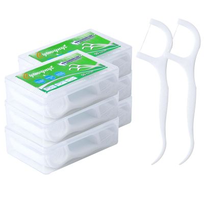 Dental Floss 300 Pieces Dental Floss Stick with Toothpick Holder, Tooth Wire/Dental Care Interdental Flossers with Y-Shape Design, Disposable Dental Floss Sticks / Teeth Cleaner Sticks (300 Pieces)
