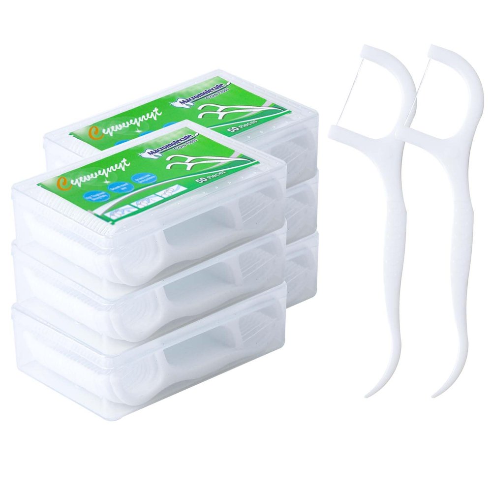 Dental Floss 300 Pieces Dental Floss Stick with Toothpick Holder, Tooth Wire/Dental Care Interdental Flossers with Y-Shape Design, Disposable Dental Floss Sticks / Teeth Cleaner Sticks (300 Pieces)