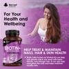 Biotin Hair Growth Vitamins 12,000mcg 365 D-Biotin Tablets Enriched with Zinc & Selenium  Vegan Hair Skin & Nails Vitamins for Women and Men High Strength Hair Vitamins - UK Made by New Leaf view 3