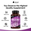 Biotin Hair Growth Vitamins 12,000mcg 365 D-Biotin Tablets Enriched with Zinc & Selenium  Vegan Hair Skin & Nails Vitamins for Women and Men High Strength Hair Vitamins - UK Made by New Leaf view 4