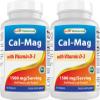 Best Naturals Calcium Magnesium with Vitamin D3 1500mg Serving 180 Tablets (180 Count (Pack of 2)) view 1