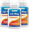 Best Naturals Calcium Magnesium with Vitamin D3 1500mg Serving 180 Tablets (180 Count (Pack of 3)) view 1