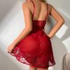 AMhomely Sexy Lingerie Stitched Lace Pajamas Women's Nightdress Two-piece Set view 4