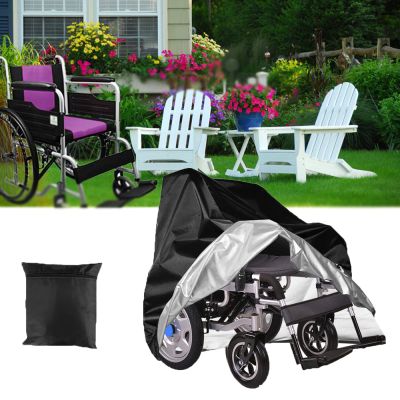 WYZPA Wheelchair Cover Waterproof for Travel,210D Electric Wheelchair Cover with Drawstring,Mobility Scooter Cover Accessories,Protector From Dust Dirt Snow Rain with Storage Bag,Black-100x75x100cm