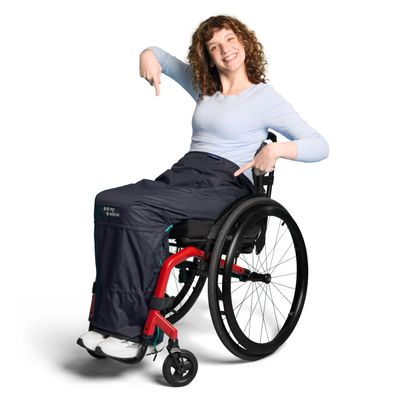 MyBlanket Wind & Waterproof Wheelchair Blanket Placed Without Getting up from The Wheelchair, Manual and Electric wheelchairs, 38 x 24 x 8 cm, Washable at 30C, Night Blue (S-M)