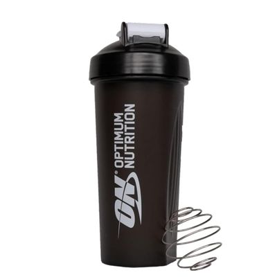 Optimum Nutrition Shaker with Stainless Steel Mixing Ball, BPA- and DEHP-free, Dishwasher Safe, For Protein Powder, Workout Supplements and Meal Replacement Shakes, Black, 600 ml