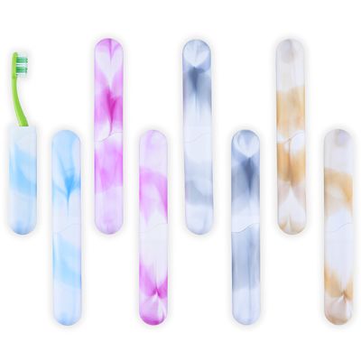 UnicomT 8 PCs Travel Toothbrush Case with Drainage Holes  Portable, Breathable Plastic Toothbrush Holders Travel Ideal for Camping, Trips & Daily Use  Assorted Colors