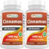 Best Naturals Cinnamon 1000 mg with Chromium 200 mcg 180 Capsules (180 Count (Pack of 2)) view 1