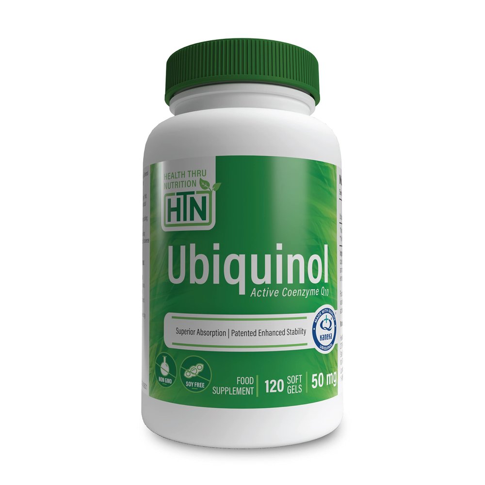 Ubiquinol 50mg as Kaneka QH Reduced CoQ-10 | Stabilized - 3rd Party Tested | Enhanced Bioavailability | Cardiovascular & Mitochondria Function Support | Non-GMO by Health Thru Nutrition (Pack of 120)