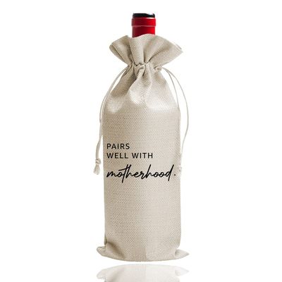 Funny New Mom Gift Wine Bags, New Baby Gift, Mother Mama Present, Pairs Well with Motherhood, Mother's Day Gift, Mom Gift, Mom Wine, Mommy Gift Box, Personalized Gift Ideas (DL033)