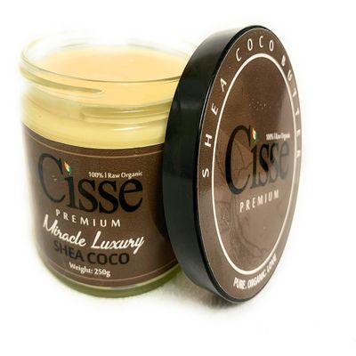 Cisse Premium luxury Miracle Shea Coco PURE.ORGANIC.LOVE. 100% Raw Organic 250g